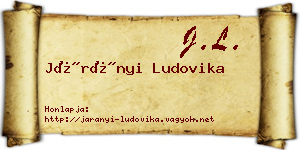 Járányi Ludovika névjegykártya